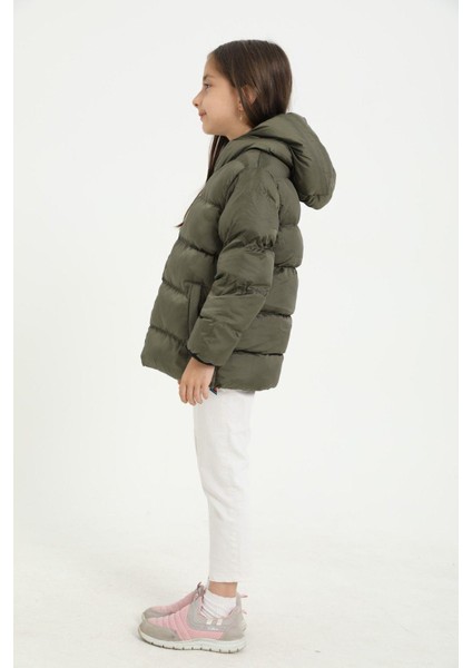 Kız Çocuk Polarlı Kapüşonlu Su Geçirmez Rüzgara Dayanıklı Cepli Şişme Kışlık Mont indirimleri