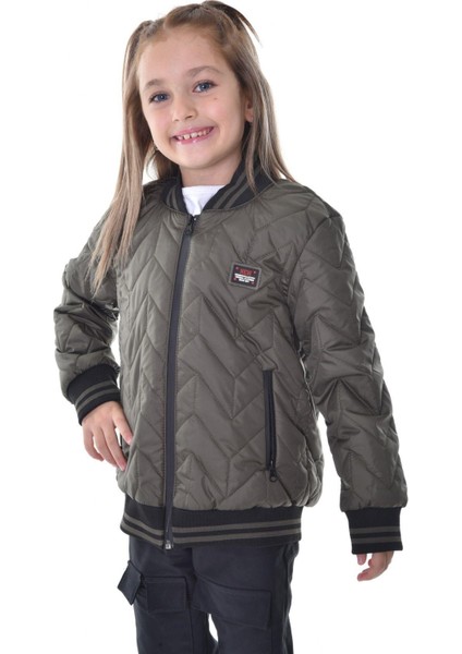 Kız Çocuk Kolej Yaka Astarlı Su ve Rüzgar Geçirmez Fermuarlı Cep Mont Ceket modelleri