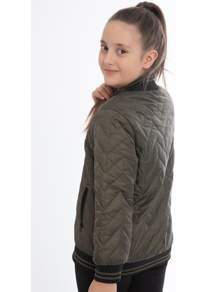 Kız Çocukkolej Yaka Astarlı Su ve Rüzgar Geçirmez Fermuarlı Cep Mont Ceket modelleri