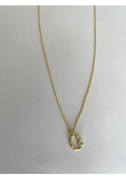 Xuping Minimal Oval Taş Detaylı Gold Kolye indirimleri