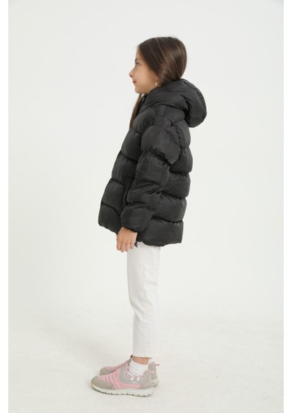 Kız Çocuk Polarlı Kapüşonlu Su Geçirmez Rüzgara Dayanıklı Cepli Şişme Kışlık Mont indirimleri