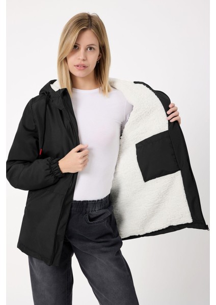 Spor Kadın Kürklü Su ve Rüzgar Geçirmez Kapüşonlu Mont Parka fiyatları