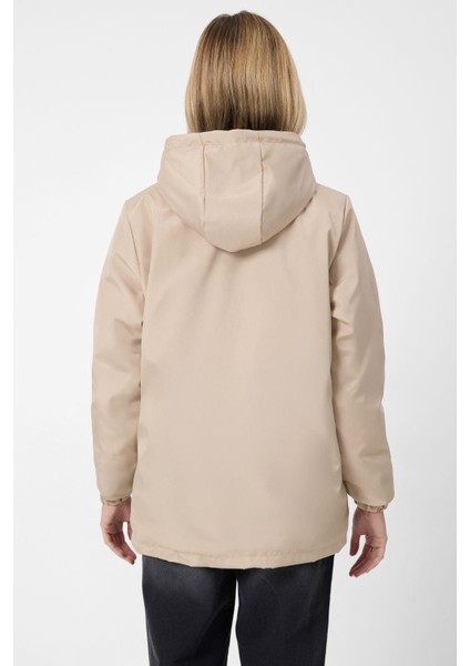 Spor Kadın Kürklü Su ve Rüzgar Geçirmez Kapüşonlu Mont Parka fırsatları