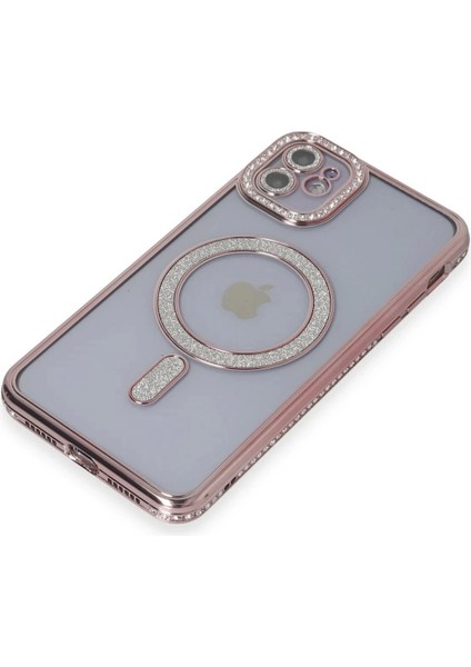 Newface iPhone 11 Kılıf Joke Simli Magneticsafe Kılıf - Pembe modelleri