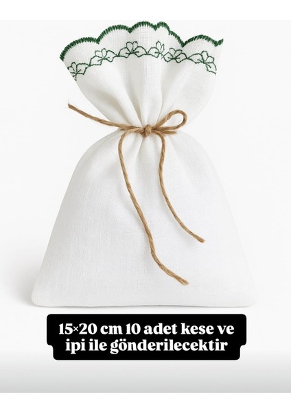 Nakışlı Ham Bez Natural 15*20 cm Kese Fidan Kesesi Düğün,nişan,davet,doğum Günü Hediyepaketi
