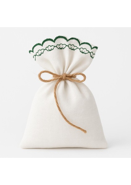 Nakışlı Ham Bez Natural 15*20 cm Kese Fidan Kesesi Düğün,nişan,davet,doğum Günü Hediyepaketi
