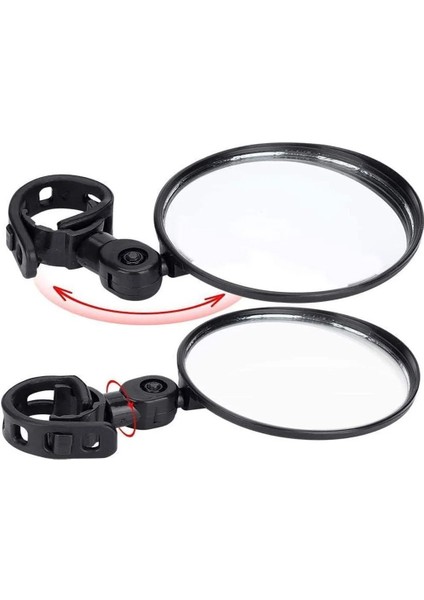 Elektrikli Scooter Bisiklet Dikiz Aynası, Tüm Bisikletlerle Uyumlu, 8 cm Çap, Gidon Kelepçesi, 360 Derece, 2 Adet, fırsatları