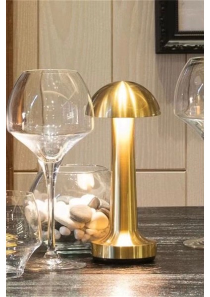 Renkli Dokunmatik Mantar Masa Lambası, Şarjlı, Metal, 3 Işık Seçeneği fiyatları