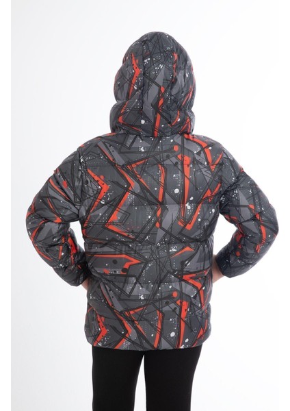 Kız Çocuk Kar Tanesi Desen Polar Su ve Rüzgar Geçirmez Kapüşonlu Cepli Şişme Kışlık Mont indirimleri