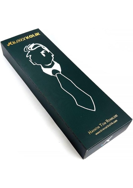 Mavi Ekose Desen Mendilli Klasik Kravat KK13196 fırsatları