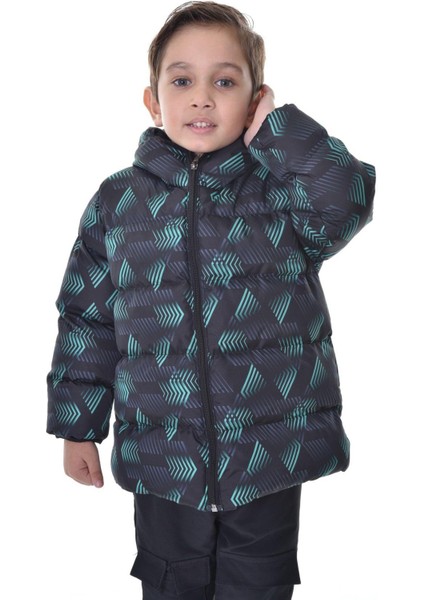 Kız Çocukdijital Desen Polar Su ve Rüzgar Geçirmez Kapüşonlu Şişme Kışlık Mont fırsatları
