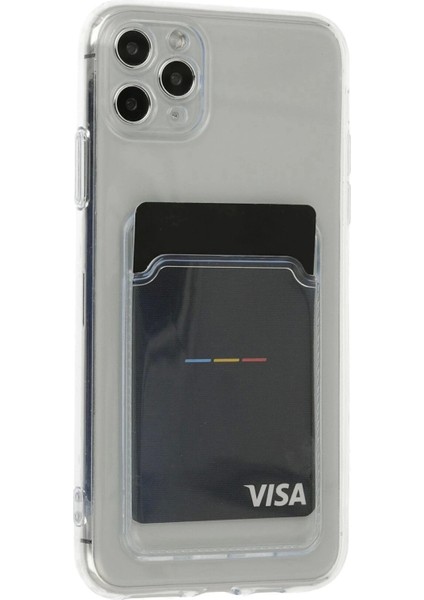 Newface iPhone 11 Pro Max Kılıf Kart Şeffaf Silikon - Şeffaf