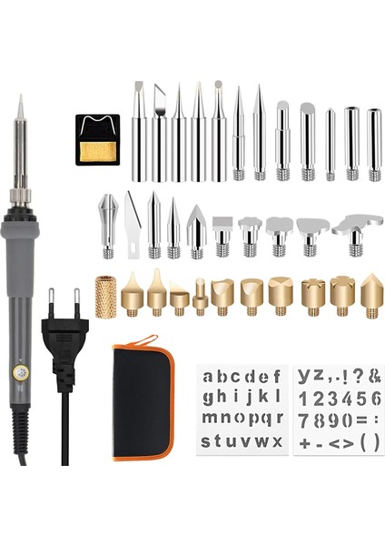 Lehim Seti 60W 220V Isı Ayarlı 37 Parça Ahşap Yakma Oyma Set, Elektrikli Havya Seti fiyatları