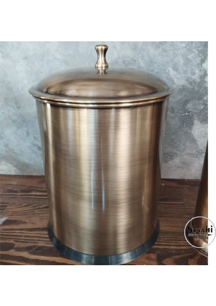 Antik Eskitme Kaplama Kapaklı Çöp Kovası Set fırsatları