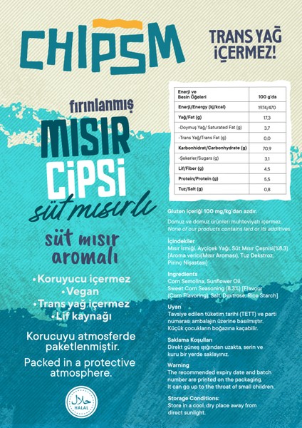 Chıpsm Mısır Cips Süt Mısırlı 5'li Paket fiyatları