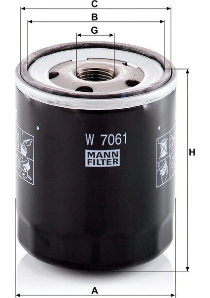 W 7061 - Yağ Filtresi - Mann Fılter fiyatları
