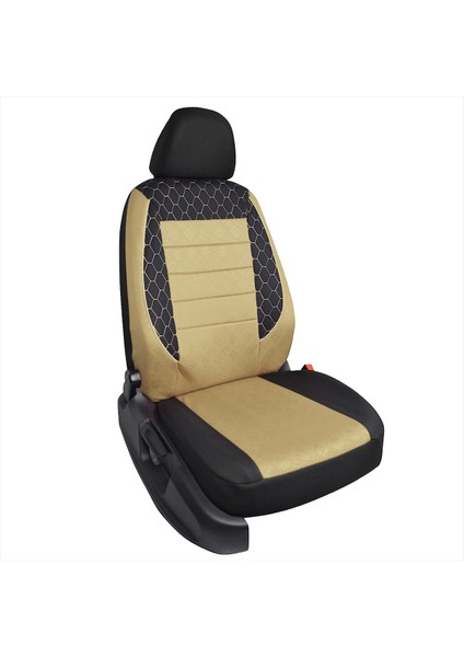 Opel Corsa Swing Uyumlu Bej Oto Koltuk Kılıfı (Tam Takım Ön Arka Araç Koltuk Kılıfı) modelleri
