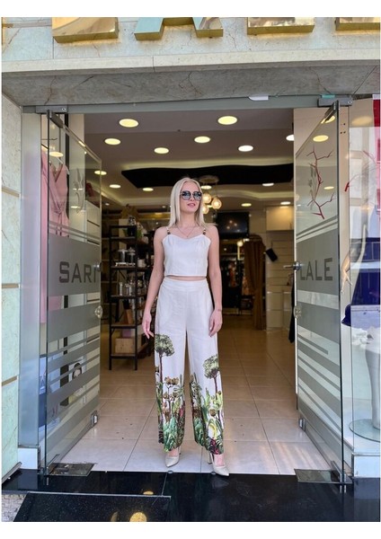 Baskılı Keten Kumaş Bluz indirimleri