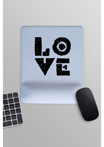 Love Hediyelik Baskılı Dikdörtgen Bilek Destekli Mousepad