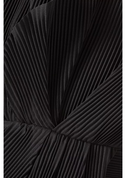 Newtoft Gathered Top, Siyah Drapeli Bağlamalı Bluz fırsatları