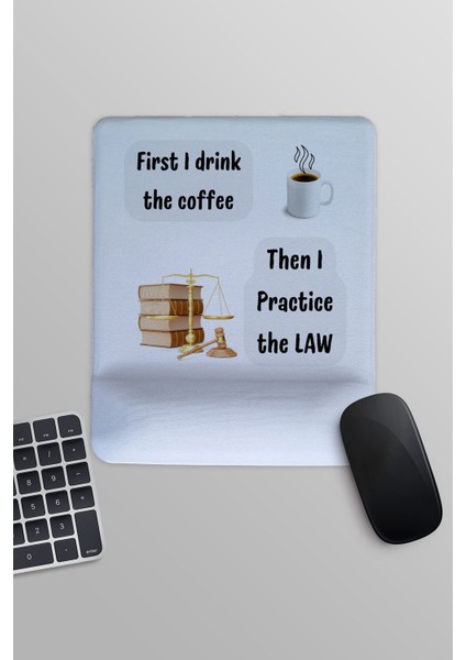 Then The Justice Avukat Hukuçu Hediyelik Baskılı Dikdörtgen Bilek Destekli Mousepad