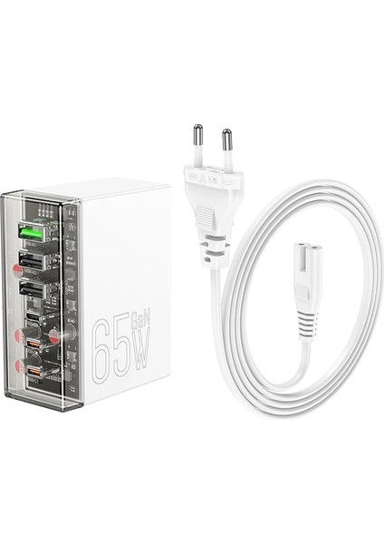 Hoco N36 PD65W Type-C + Usb-A 6 Girişli Masaüstü Şarj İSTASYONU-(1903) - KA7426-7658