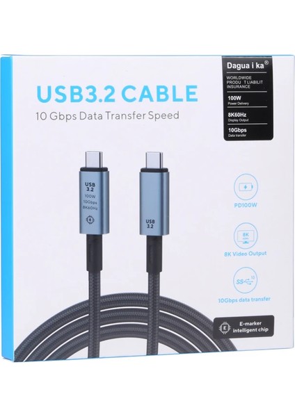 Ally USB 3.2 100W Type-C To Type-C 8k Görüntü-Data ve Ultra Hızlı Şarj Kablosu - KA7577-9685 fırsatları