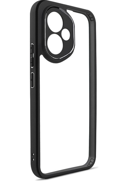 Honor 400 Kılıf Kamera Korumalı Şeffaf Arka Yüzey Renkli Kenar Silikon Kapak