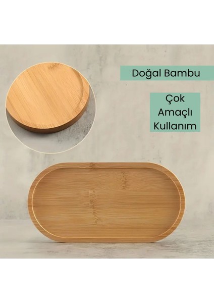 Bambu Oval Sunum ve Servis Tepsisi Yağdanlık Altlığı, Mutfak ve Banyo 2 Adet fiyatları