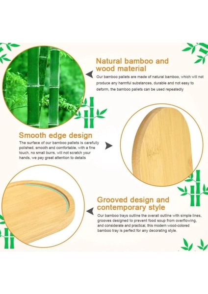 Bambu Oval Sunum ve Servis Tepsisi Yağdanlık Altlığı, Mutfak ve Banyo 2 Adet modelleri