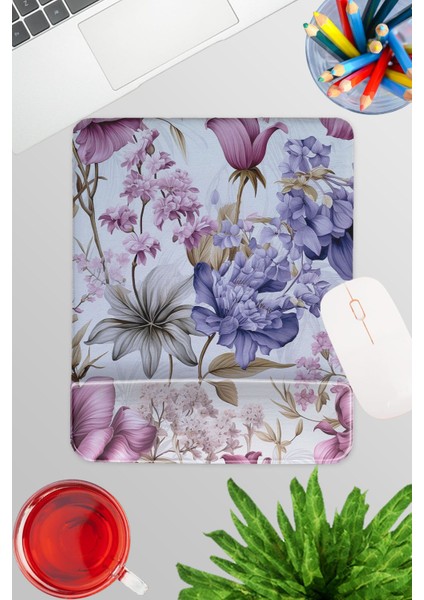 Sonbahar Botanik Çiçekler No:4 Oyuncu Gaming Dikdörtgen Bilek Destekli Mousepad