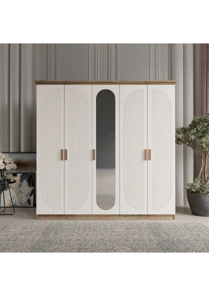 Soho 5 Kapaklı Bazalı Gardırop Tamamı Mdf fiyatları