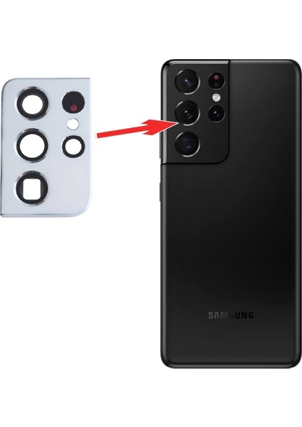 Sm Galaxy S21 Ultra G998 Metal Çerçeveli Kamera Lens Full SET-(1903) - KA5128-1099