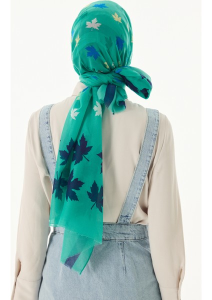 Zeta Yeşil Yaprak Desen Pamuklu Şal fırsatları