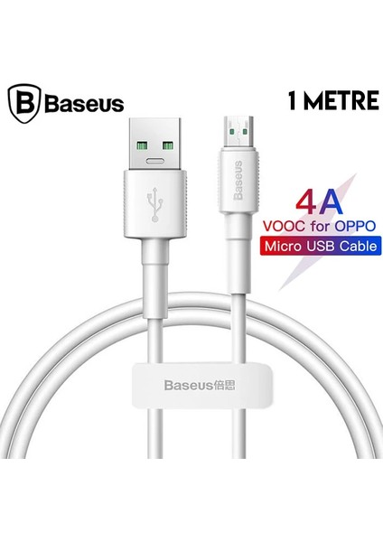 Baseus Mini White Micro USB 4A Oppo Vıvo Dash USB Şarj Kablosu 1METRE-(1903) - KA6342-1870