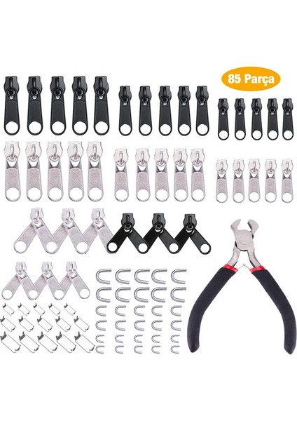 Ally 85 Parça Fermuar Başlığı Yedek Parça Onarım Tamir Seti Çanta Çadır Pa - KA5495-3065