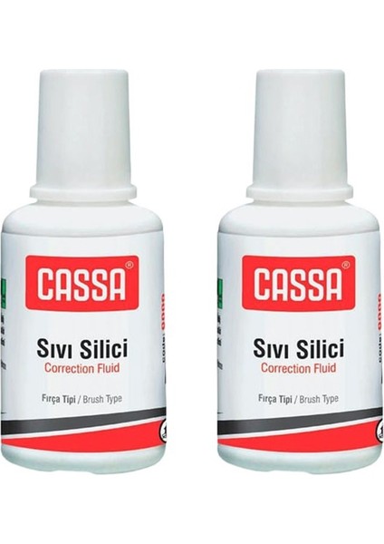 Sıvı Silici Daksil 2 Adet Cassa 18 ml Fırçalı Sıvı Düzeltici Daksil Yazı Düzeltici Okul Ofis Büro Fırça Uçlu Daksil