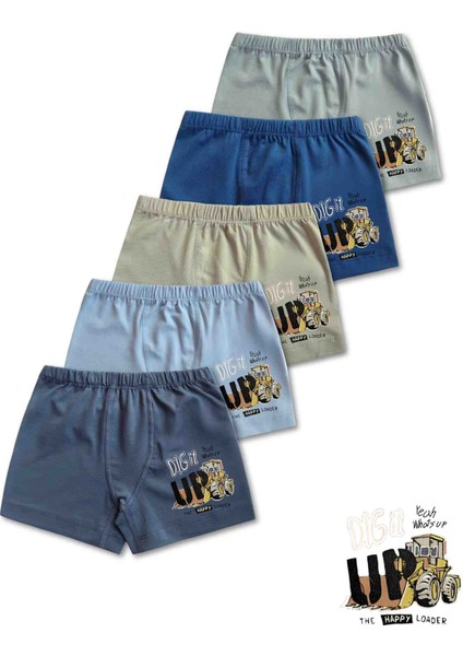 %95 Pamuklu Erkek Çocuk Boxer Külot Iç Çamaşır 5li Set