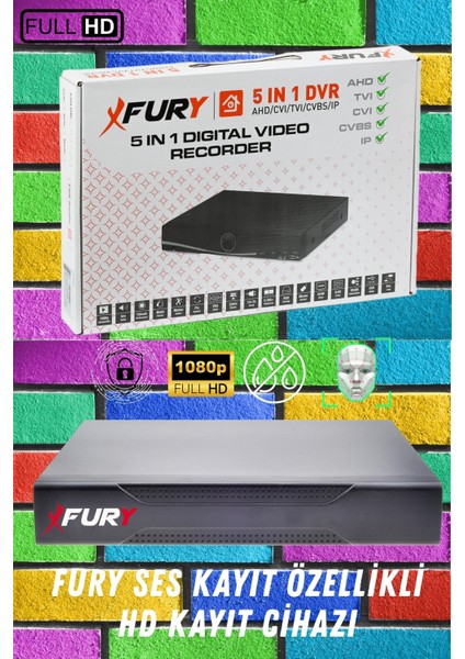 3 Kameralı 6 Warm LED Gece Renkli Görüş-Cepten Izle-Su Geçirmez Güvenlik Kamerası Seti 250GB