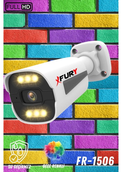3 Kameralı 6 Warm LED Gece Renkli Görüş-Cepten Izle-Su Geçirmez Güvenlik Kamerası Seti 250GB