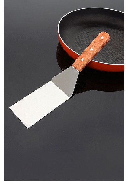 Ahşap Saplı Paslanmaz Çelik Spatula Pasta Tatlı Baklavacı Spatulası