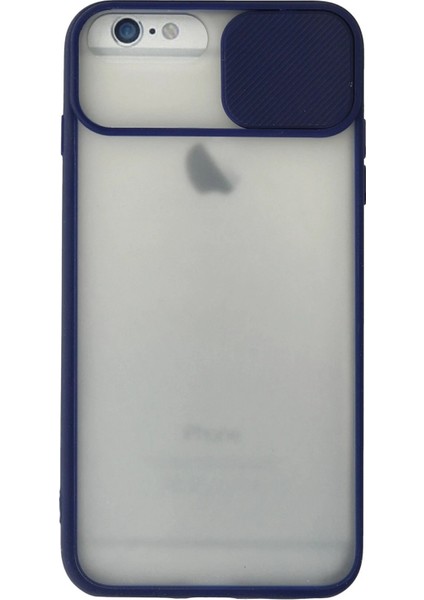 iPhone 6 Kılıf Palm Buzlu Kamera Sürgülü Silikon - Lacivert - KA5780-9206