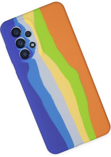 Samsung Galaxy A73 5g Kılıf Ebruli Lansman Silikon - Mavi-Turuncu - KA8228-8580 fiyatları