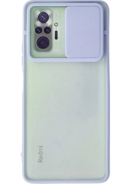 Xiaomi Redmi Note 10 Pro Kılıf Palm Buzlu Kamera Sürgülü Silikon - Lila - KA3036-7731