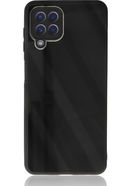 Samsung Galaxy A22 Kılıf Glass Kapak - Siyah - KA3070-1554
