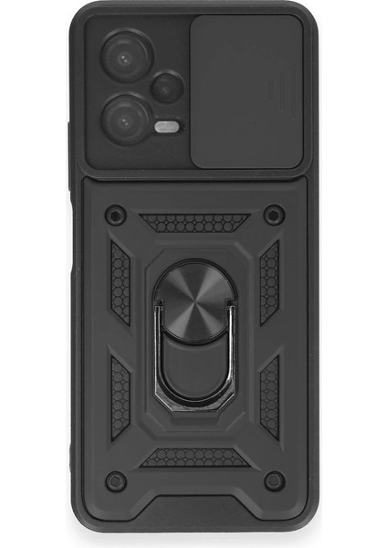 Xiaomi Redmi Note 12 4g Kılıf Pars Lens Yüzüklü Silikon - Siyah - KA7655-4713