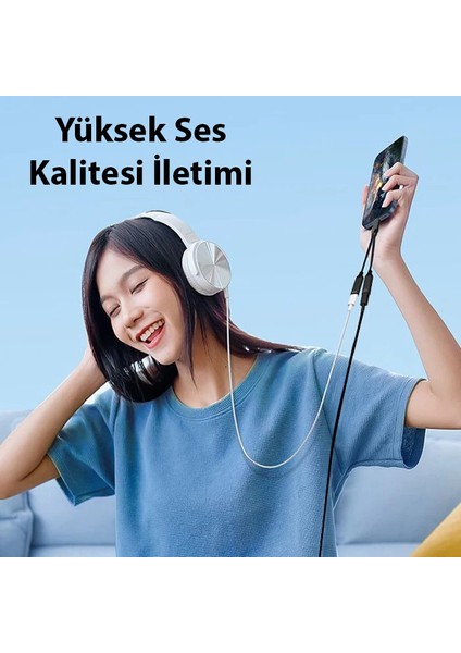 Ally Iphone 15 Için Type-C Şarj + 3.5mm Kulaklık 2in1 Çevirici ADAPTÖR-(1903 - KA8927-1309