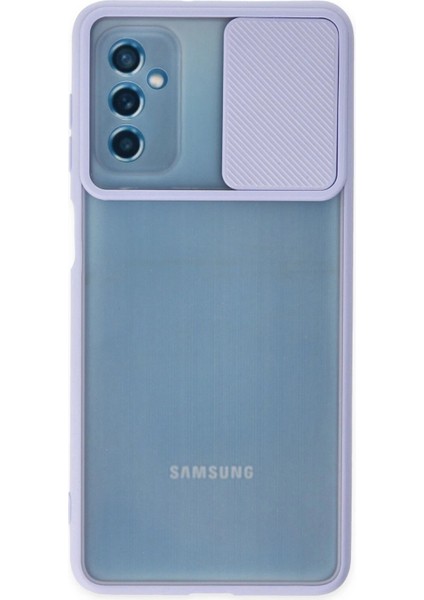 Samsung Galaxy M52 5g Kılıf Palm Buzlu Kamera Sürgülü Silikon - Lila - KA9668-9932