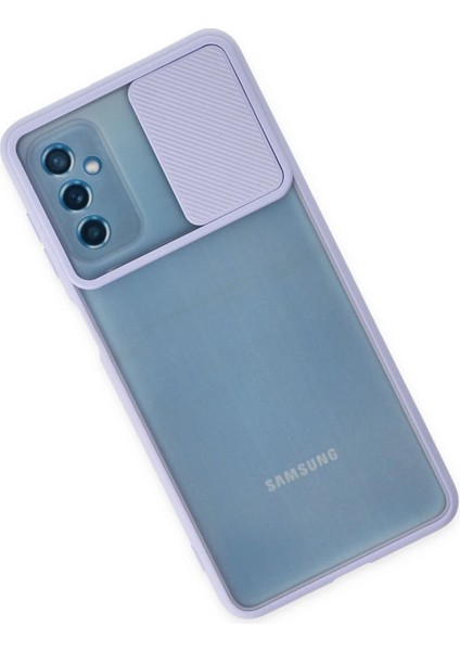 Samsung Galaxy M52 5g Kılıf Palm Buzlu Kamera Sürgülü Silikon - Lila - KA9668-9932