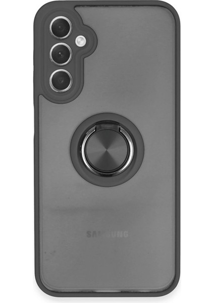 Samsung Galaxy A24 4g Kılıf Montreal Yüzüklü Silikon Kapak - Siyah - KA7255-6700